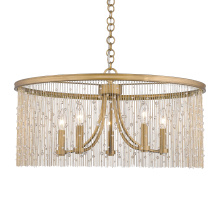 Golden Canada 1771-5 PG-CRY - Golden Lighting Marilyn 5-light Chandelier in Peruvian Gold